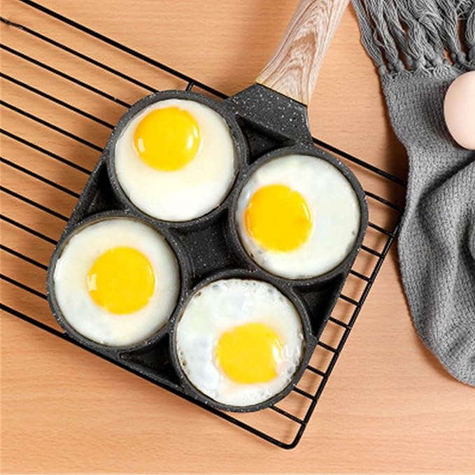 Sartén Antiadherente de Aluminio para 4 Huevos