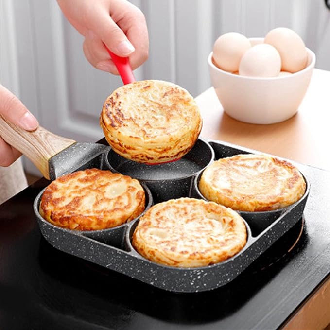 Sartén Antiadherente de Aluminio para 4 Huevos