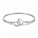 Pulsera Doble Corazón Plateada de Edición Especial