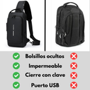 Mochila SafeGo™ (Impermeable, Antirrobo y Puerto USB)