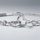 Pulsera Doble Corazón Plateada de Edición Especial